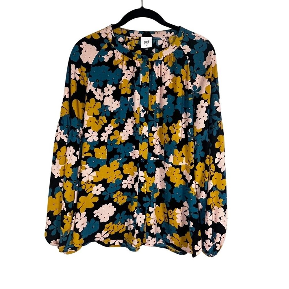 Cabi Colorful Floral Top S Cottage Feminine Western Boho Indie Folk Peasant Chic